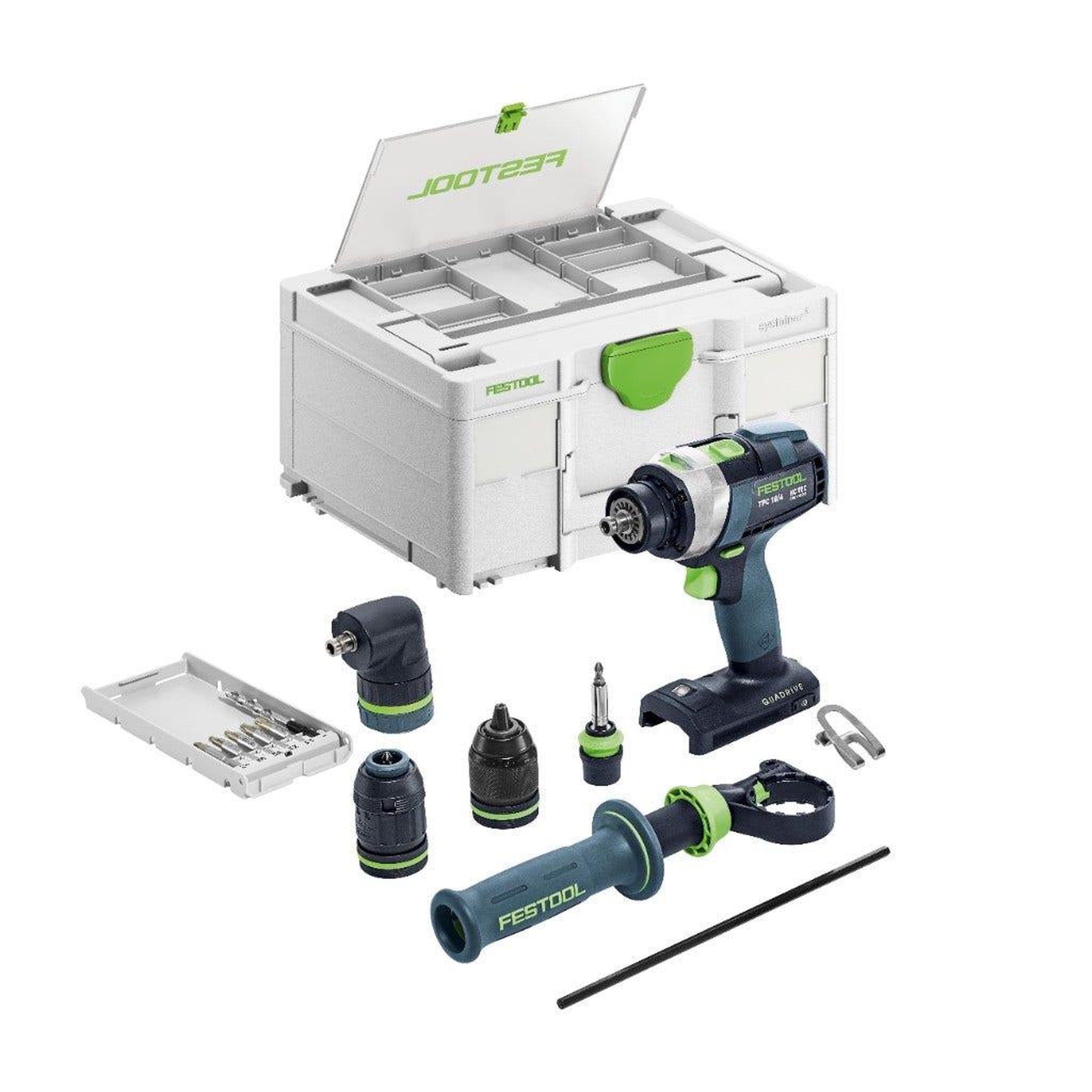 FESTOOL Perceuse-visseuse à percussion sans fil quadrive tpc 18/4 basic-set/xl