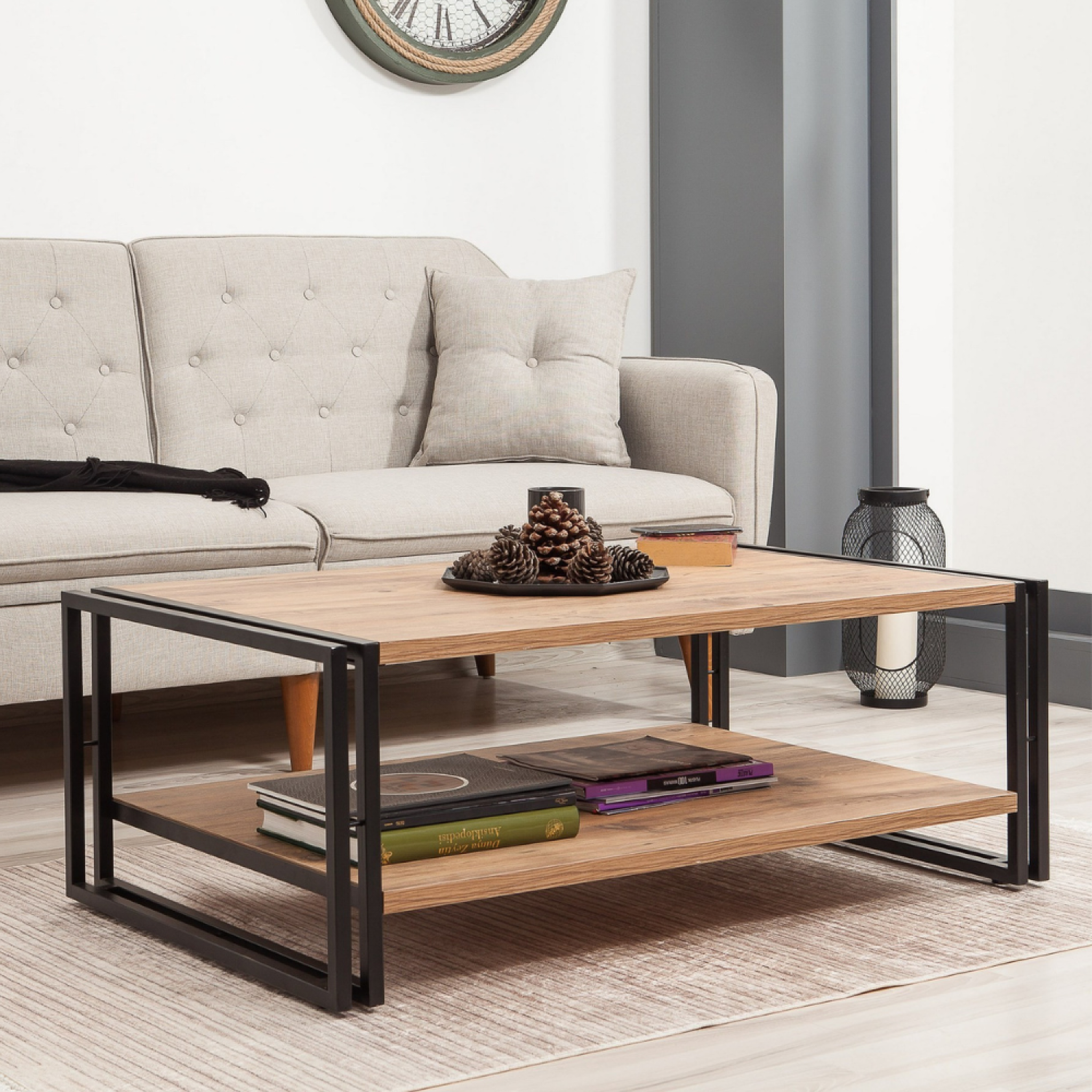 Voir la diapositive 2 : CONCEPT USINE Table basse industrielle rectangle holen