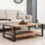 Voir la diapositive 2 : CONCEPT USINE Table basse industrielle rectangle HOLEN