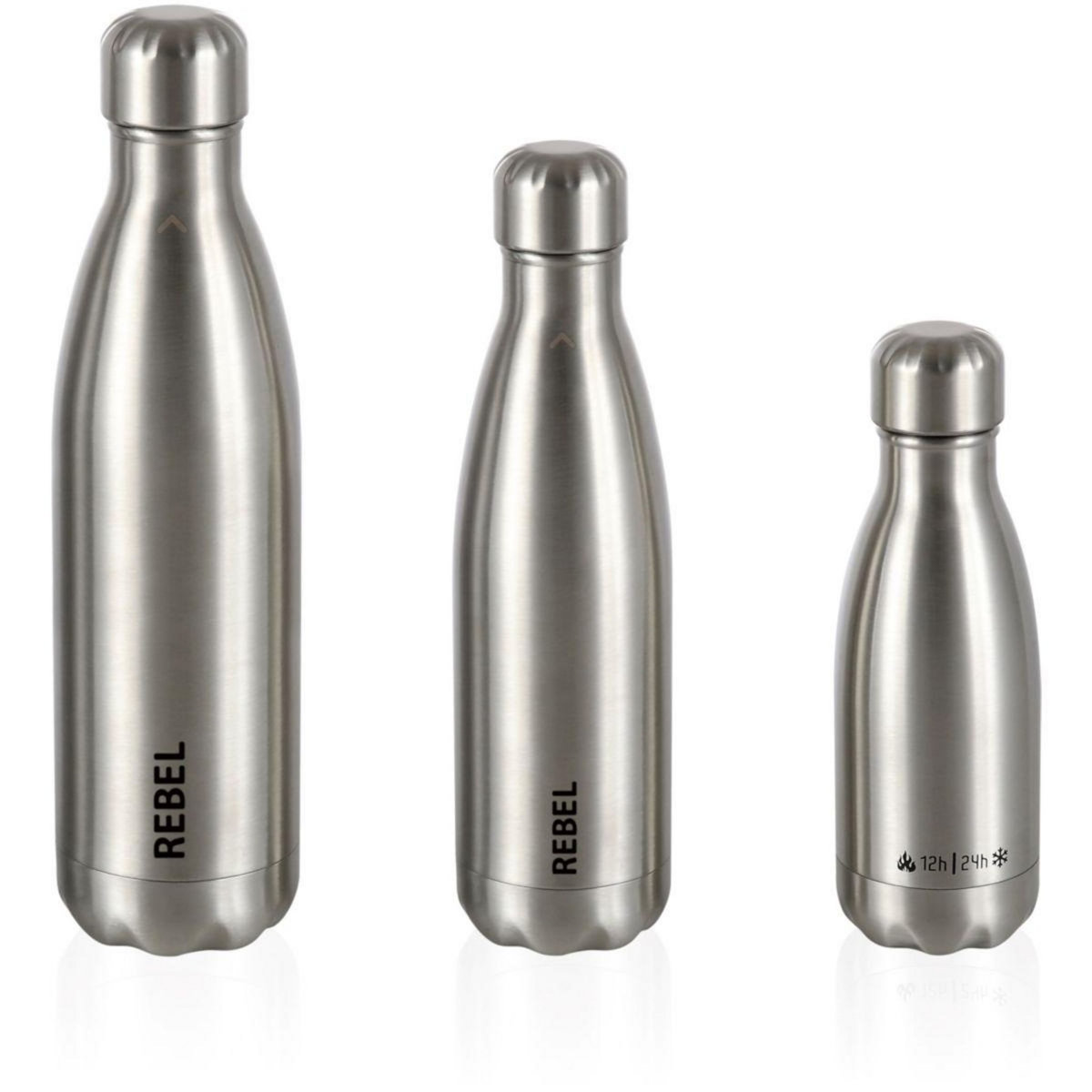 Les Artistes Bouteille isotherme Rebel metallic argent 50cl A-1997