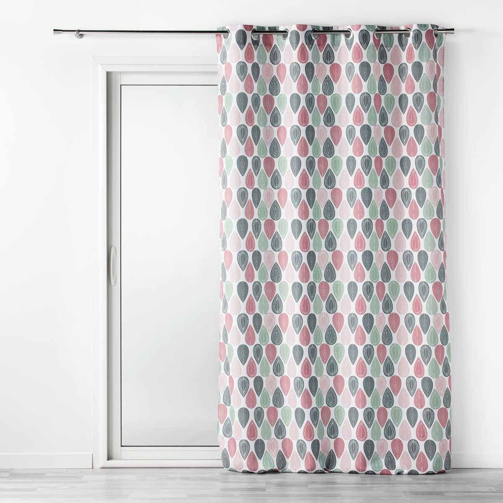 Douceur d'Intérieur Rideau à œillets imprimé  palpito  140x260cm rose