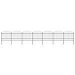 VIDAXL Cloture de jardin a dessus en lance Acier (1,5-1,75)x11,9m Noir