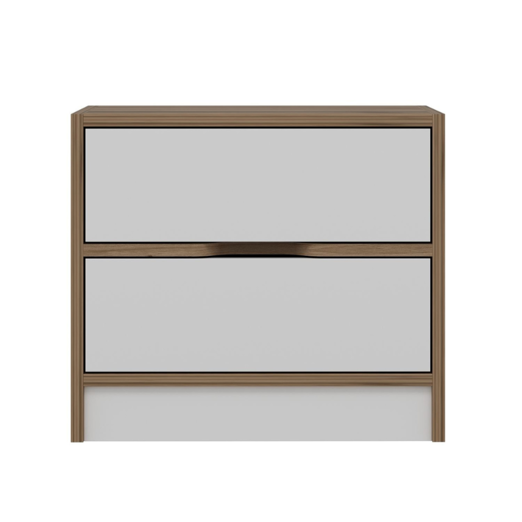 CONCEPT USINE Table de chevet bois et blanc 2 tiroirs molde