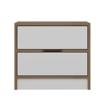 CONCEPT USINE Table de chevet bois et blanc 2 tiroirs MOLDE