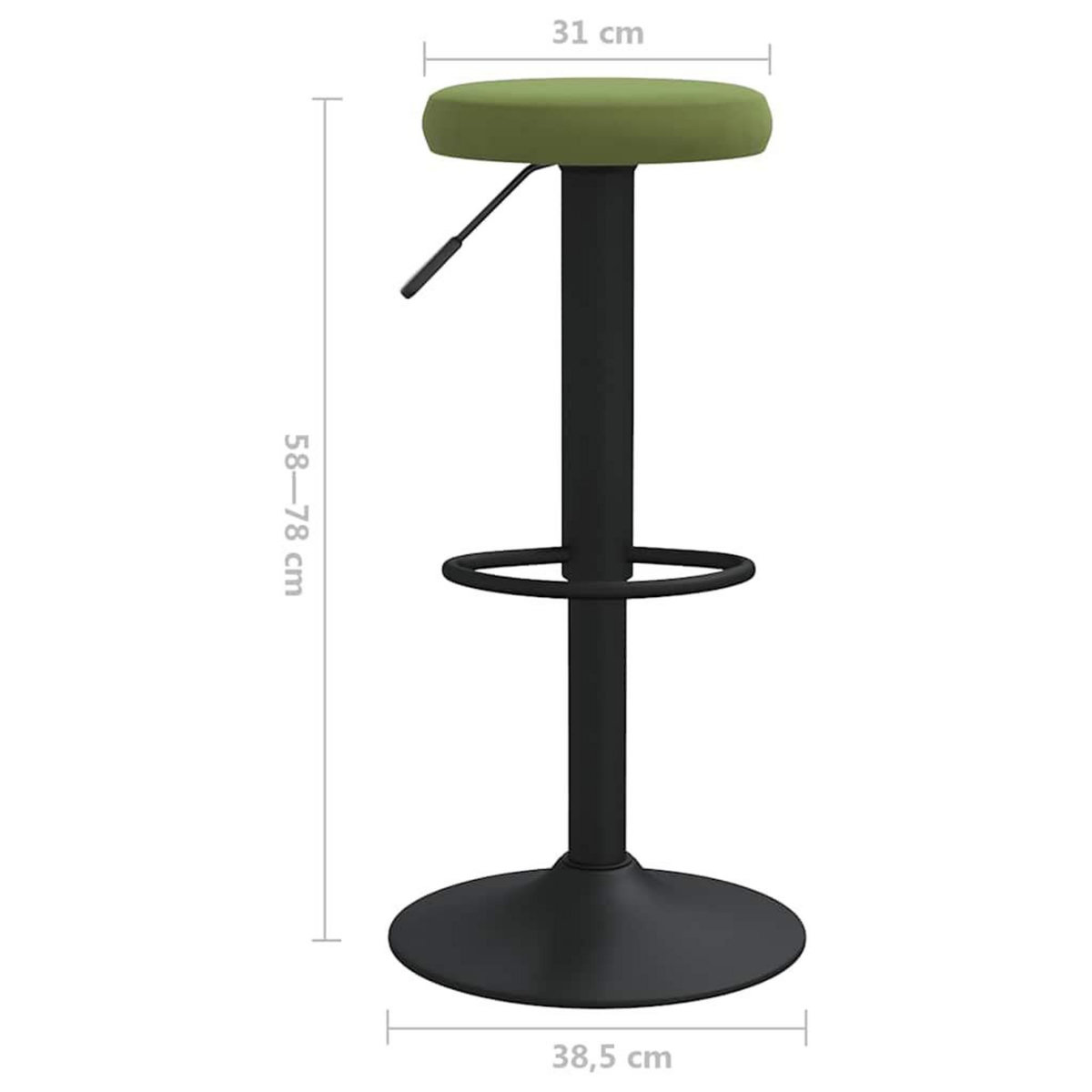 VIDAXL Tabourets de bar lot de 2 vert clair velours