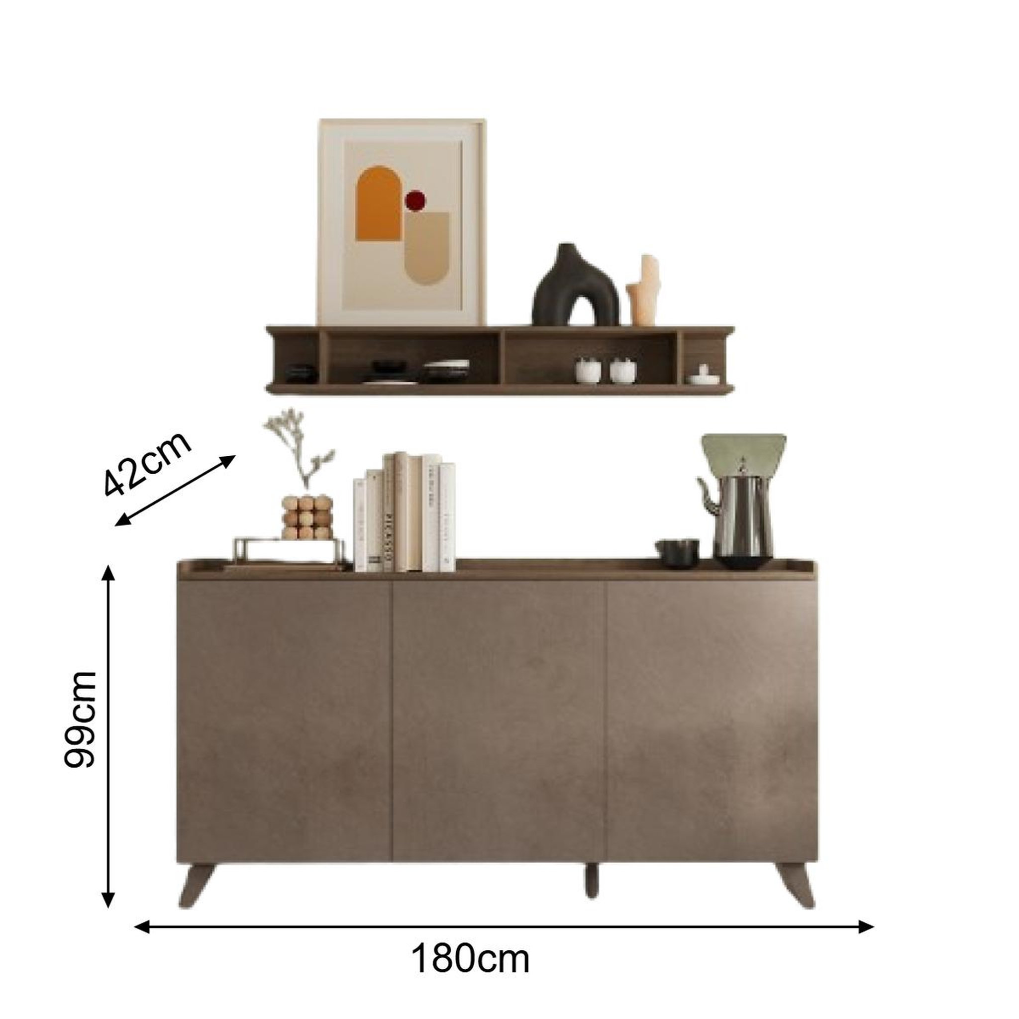 Voir la diapositive 5 : JLC KREATION Buffet moderne 3 portes 180cm RADOST