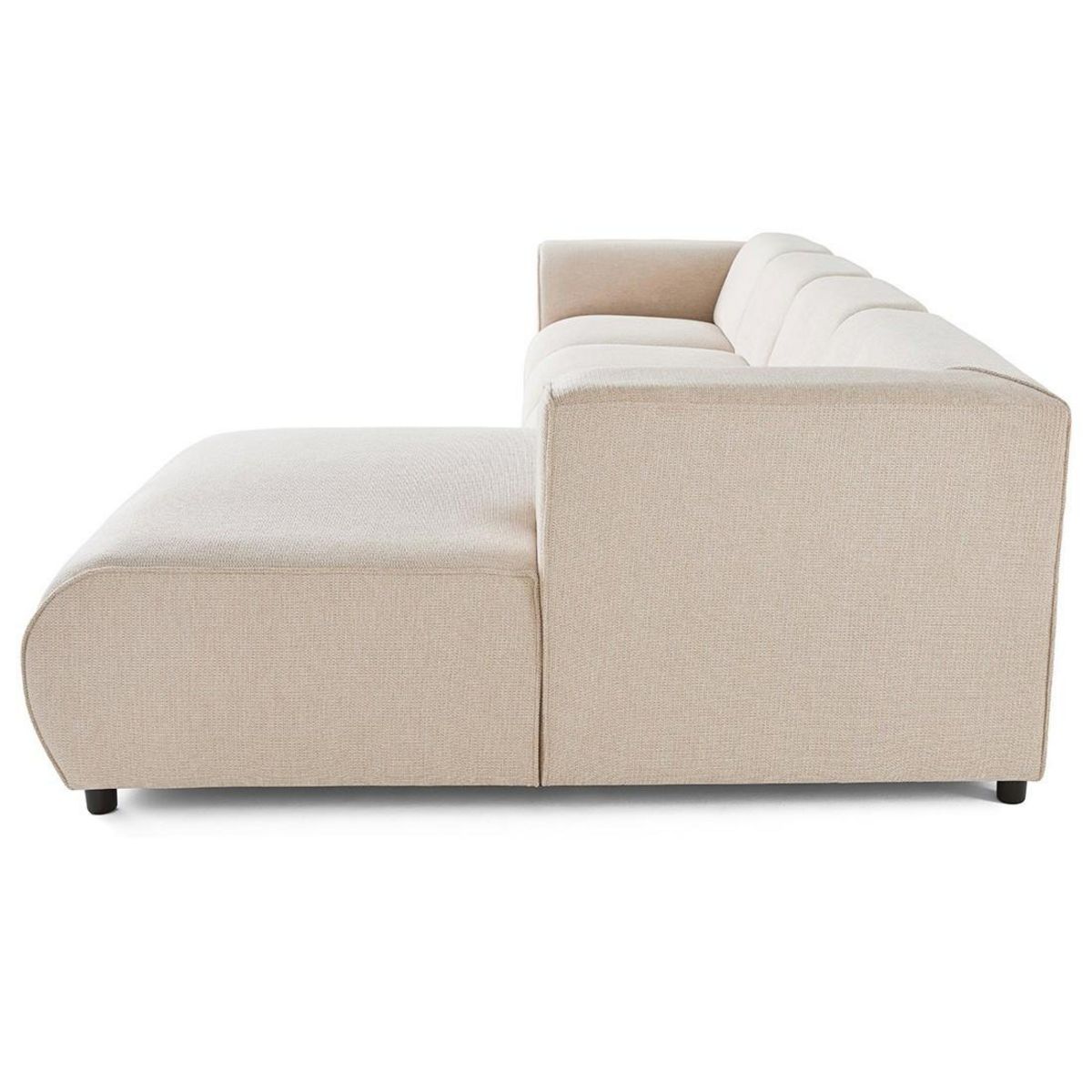 LISA DESIGN Suaro - canapé modulable d'angle droit 5 places en tissu texturé