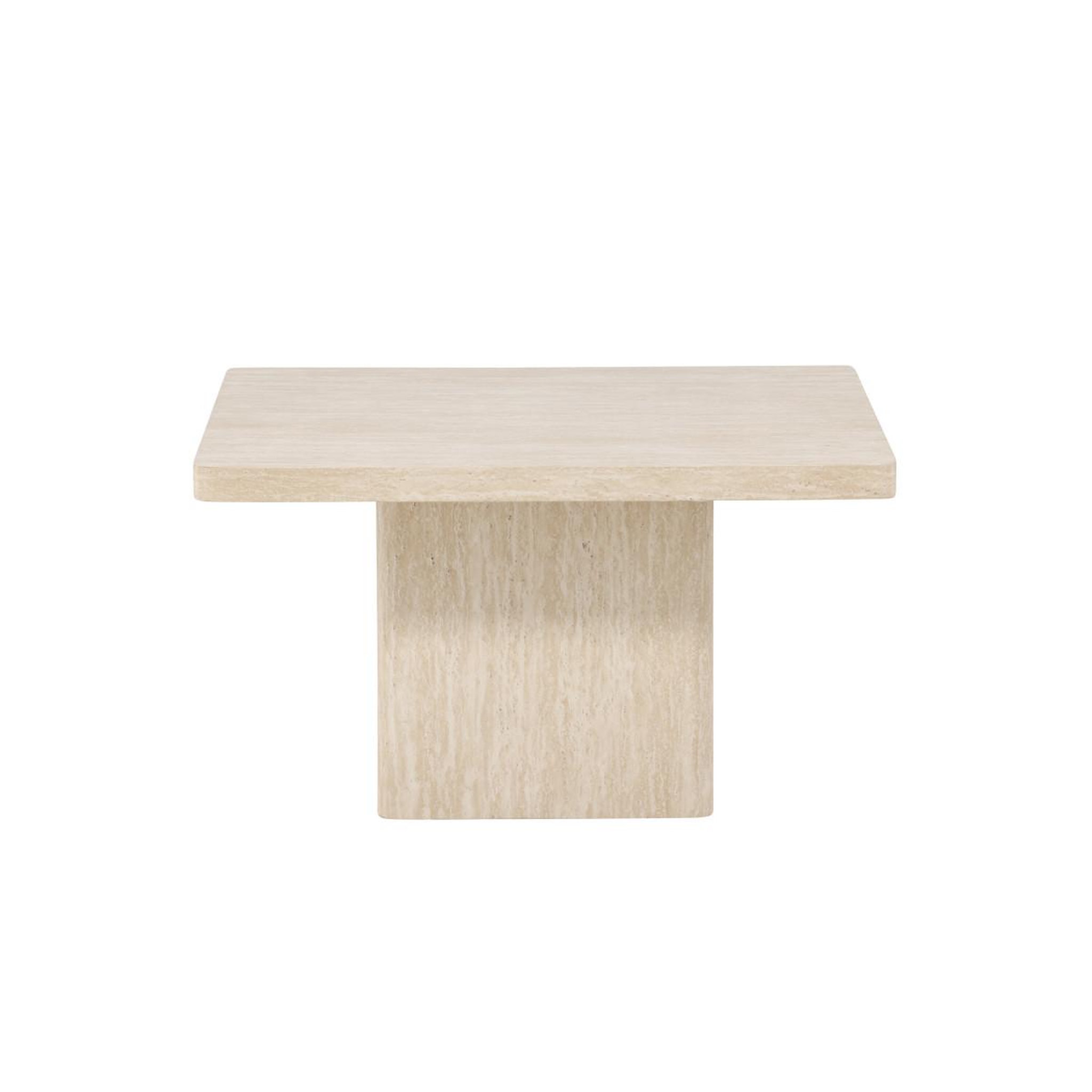 Voir la diapositive 2 : Paris Prix Table basse effet travertin  qvart  80cm beige