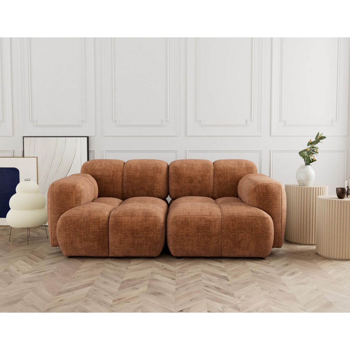 LISA DESIGN Grace - canapé modulable 2 places en velours texturé