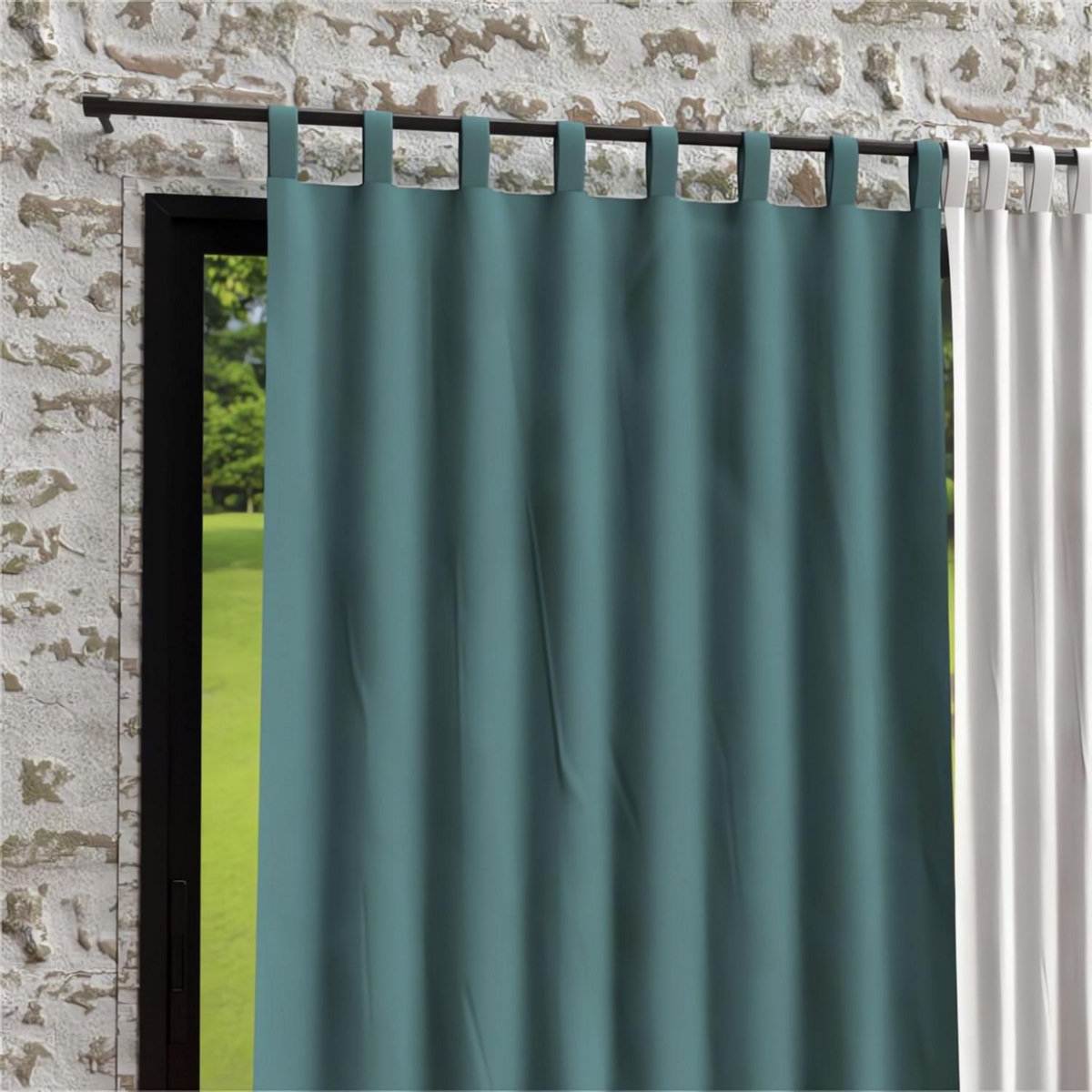 SOLEIL D'OCRE Rideau à pattes en microfibre lavée 135x250 cm BOHEME, par Soleil d'Ocre