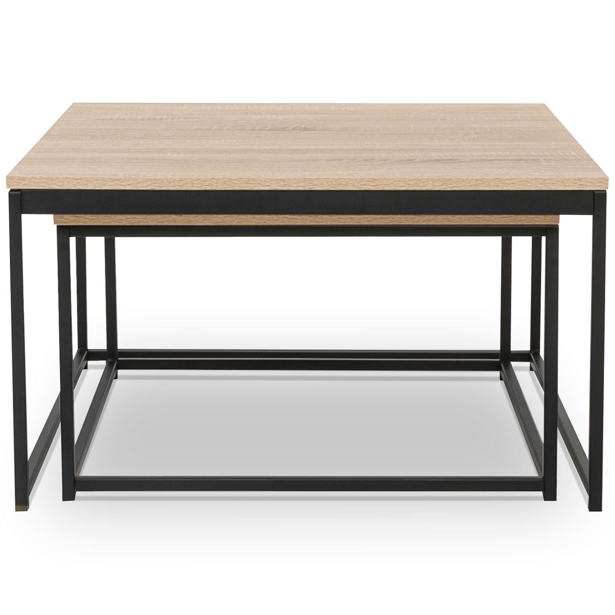 Voir la diapositive 3 : ID MARKET Lot de 2 tables basses gigognes detroit 60/70 design industriel