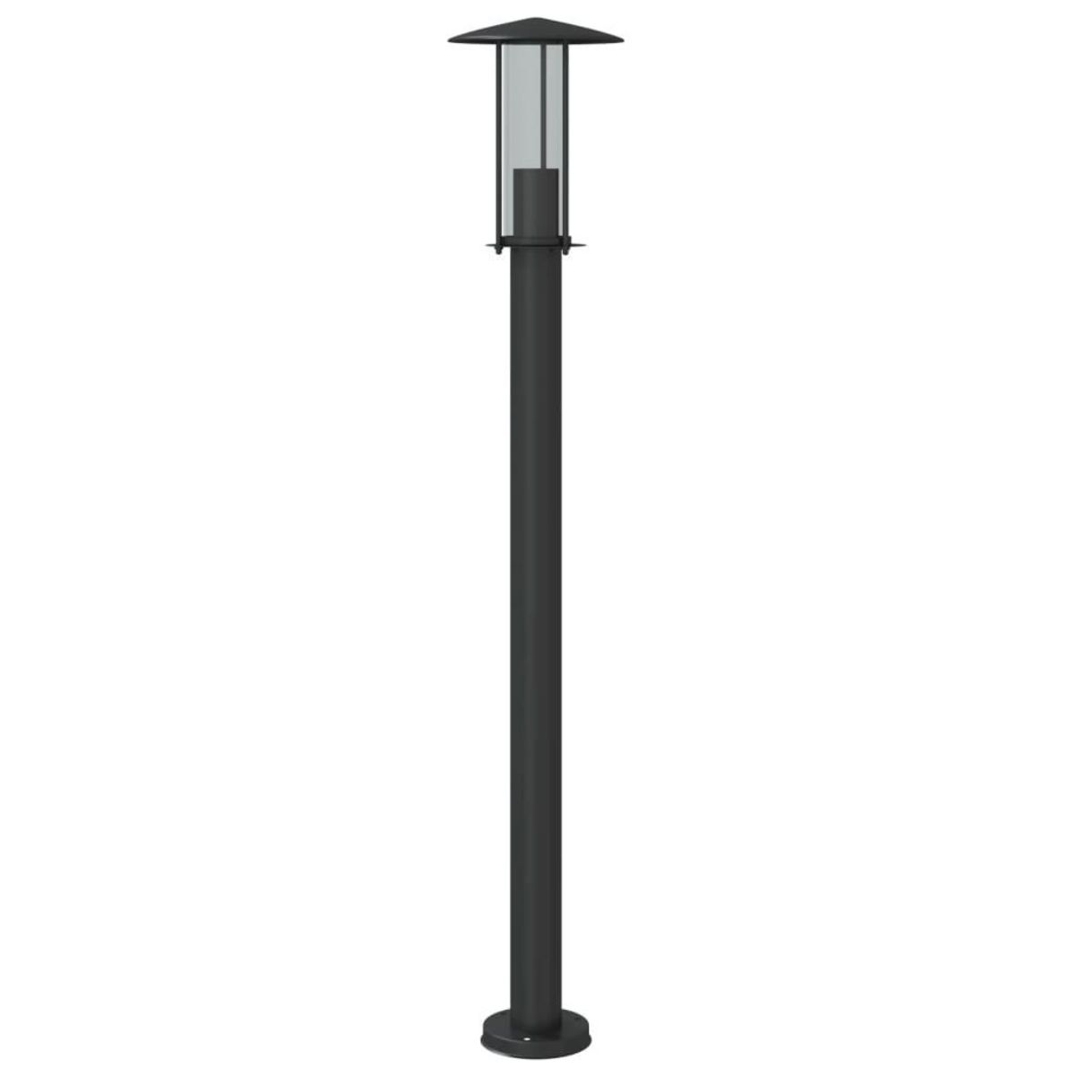 VIDAXL Lampadaires d'exterieur 3 pcs noir 100 cm acier inoxydable