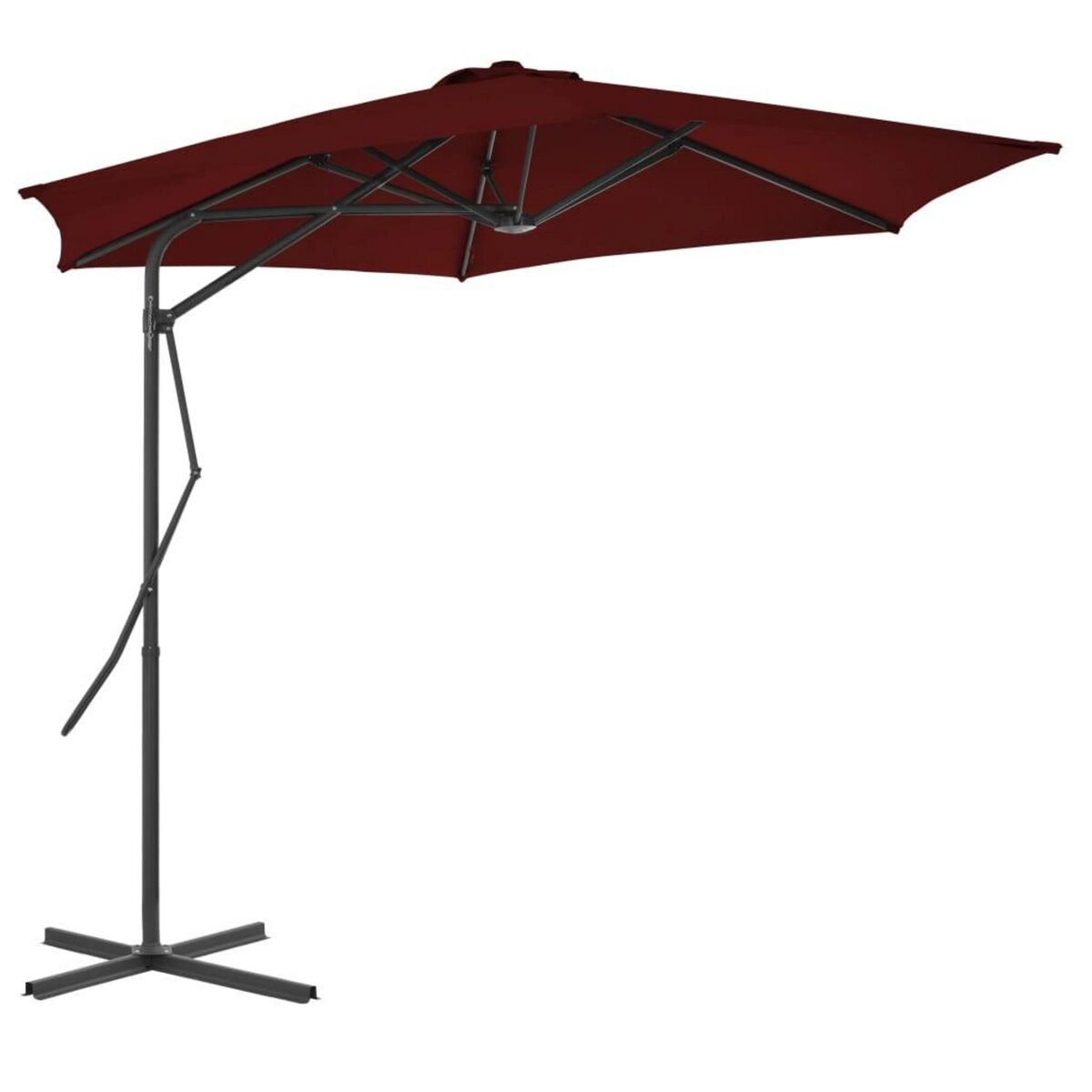 VIDAXL Parasol de jardin avec mat en acier rouge bordeaux 300x230 cm