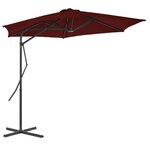 VIDAXL Parasol de jardin avec mat en acier rouge bordeaux 300x230 cm