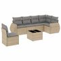 Voir la diapositive 2 : VIDAXL Salon de jardin avec coussins 7 pcs beige resine tressee