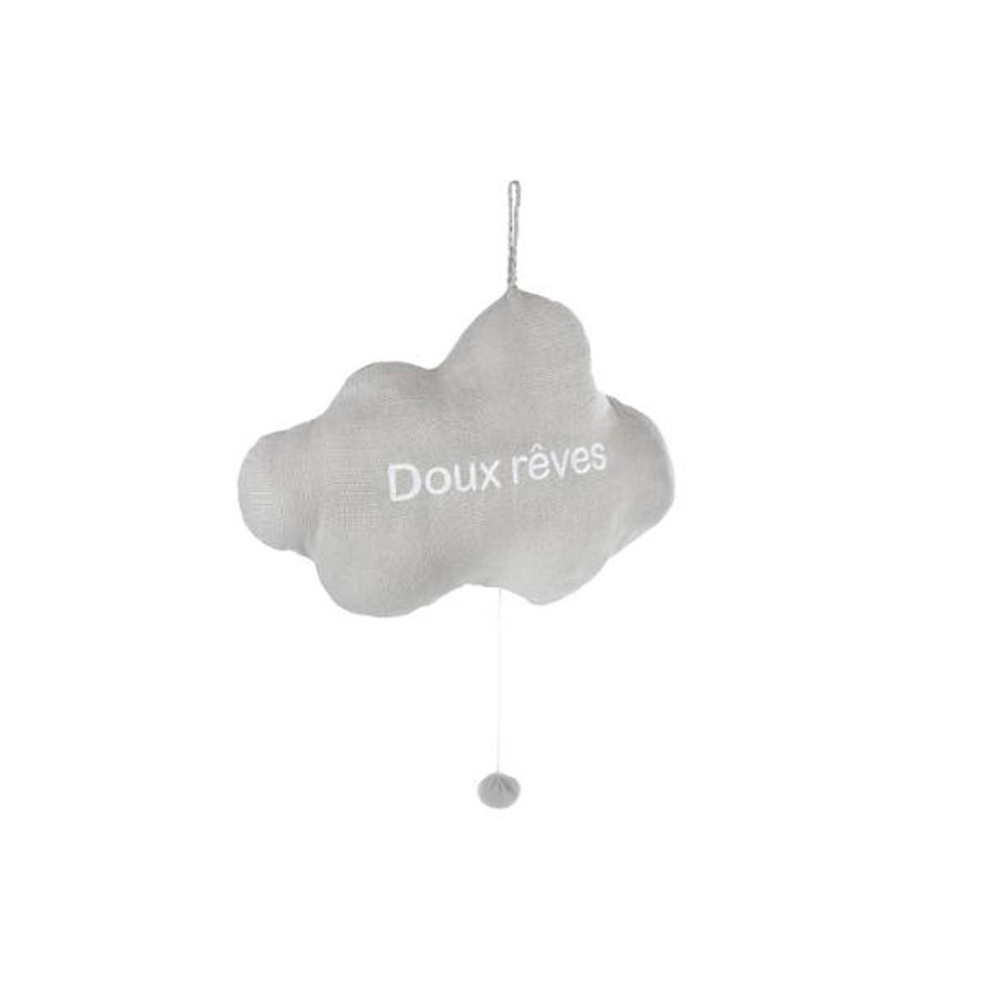 Atmosphera Kids Coussin déco musical  nuage  30cm gris
