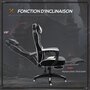 Voir la diapositive 4 : VINSETTO Vinsetto Fauteuil de bureau gamer style baquet racing - pivotant, inclinable - coussin lombaire, tétière, repose-pieds inclus - revêtement synthétique blanc noir