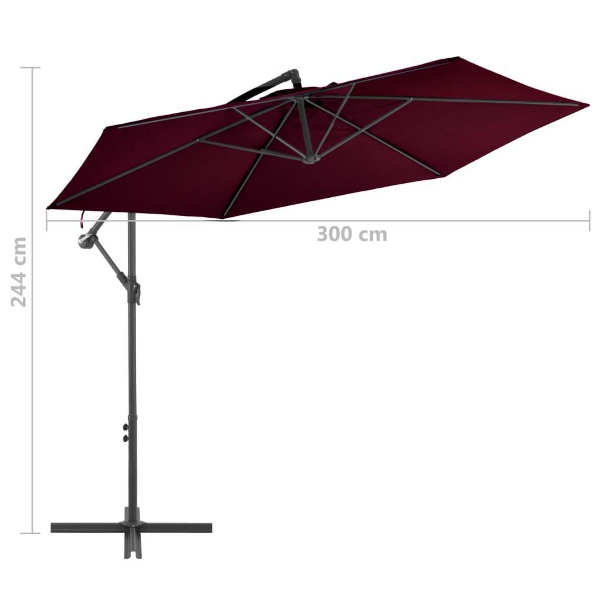 VIDAXL Parasol de jardin en porte-a-faux avec mat en aluminium