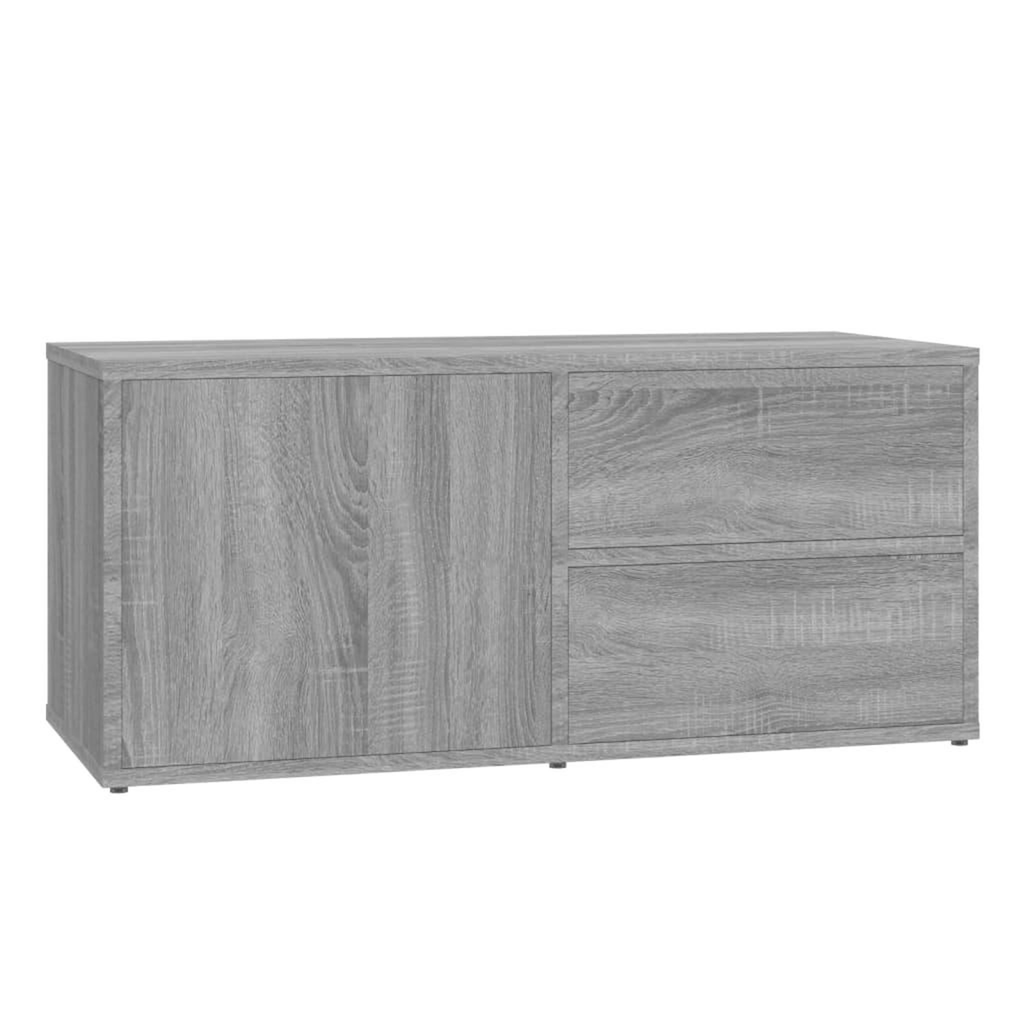 Voir la diapositive 2 : VIDAXL Meuble TV Sonoma gris 80x34x36 cm Bois d'ingenierie