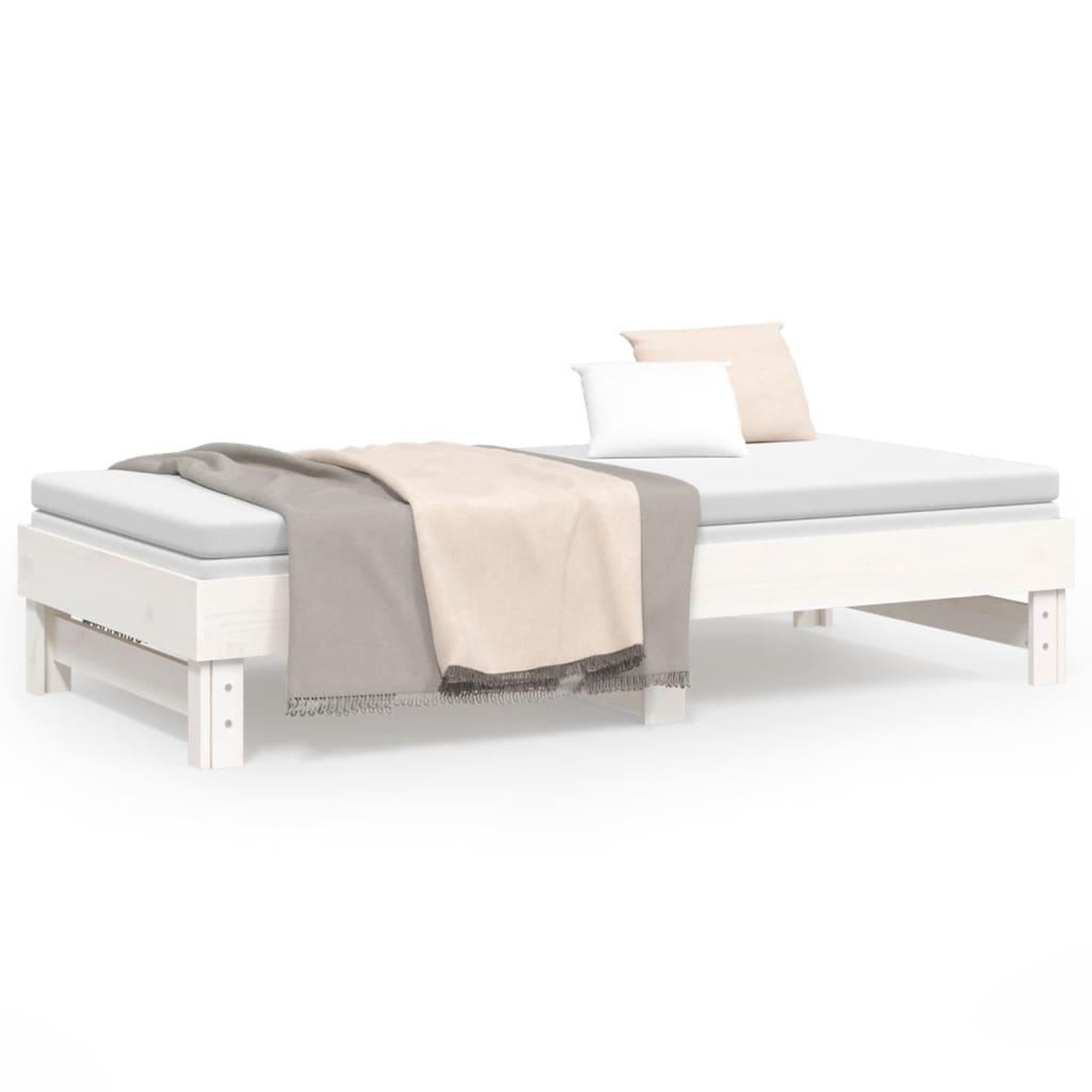 Voir la diapositive 5 : VIDAXL Lit coulissant sans matelas blanc 2x(90x190) cm