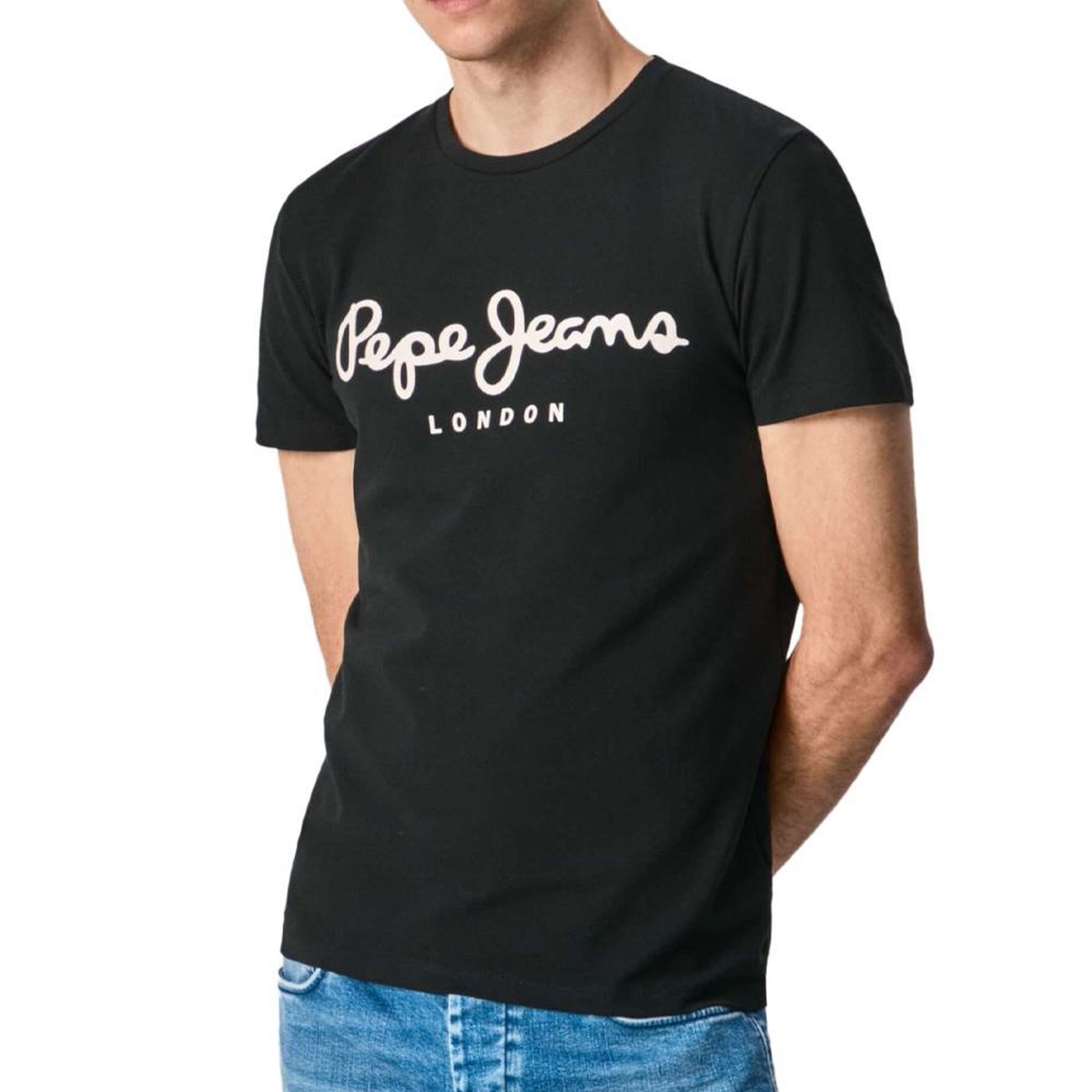 Voir la diapositive 1 : Pepe Jeans T-shirt Noir Homme Pepe Jeans Original Stretch N