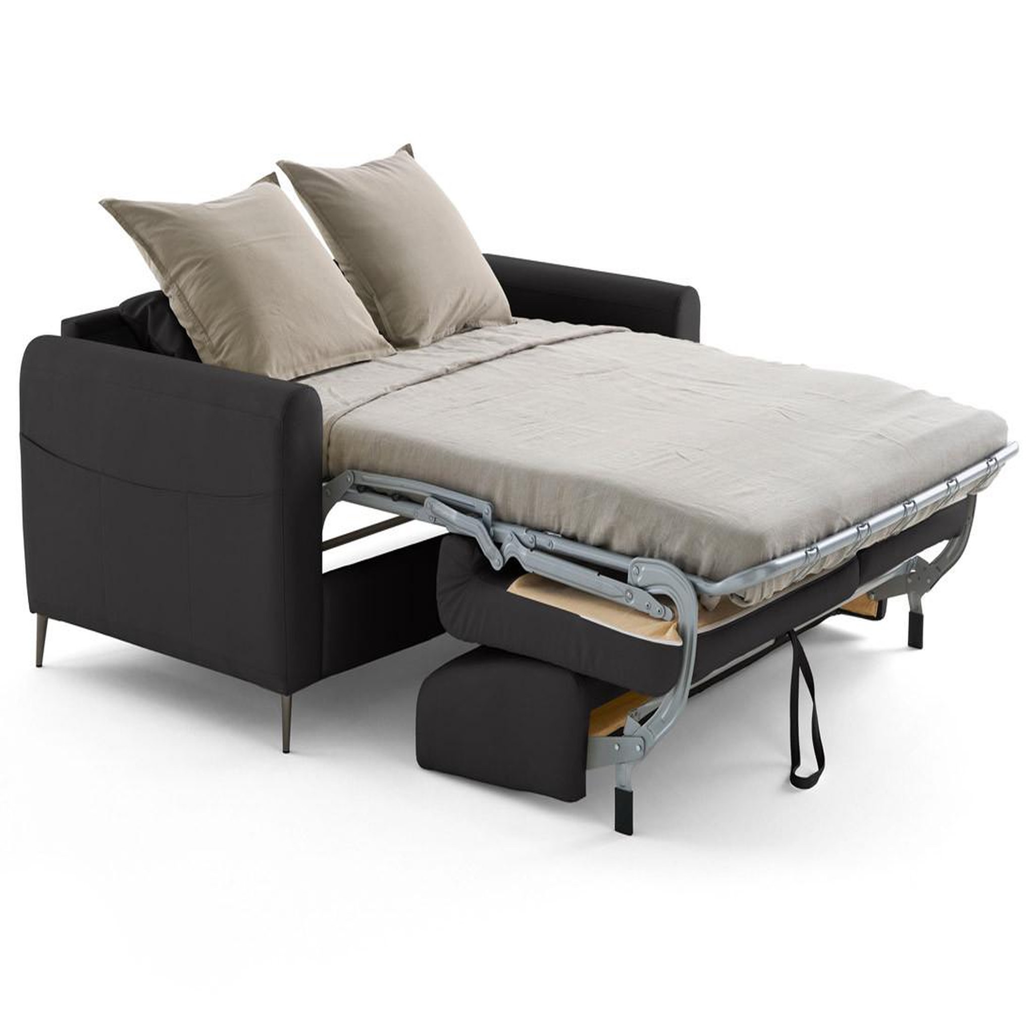 Voir la diapositive 2 : LISA DESIGN Owen - canapé 3 places convertible express couchage quotidien 140 cm matelas 12 cm en simili
