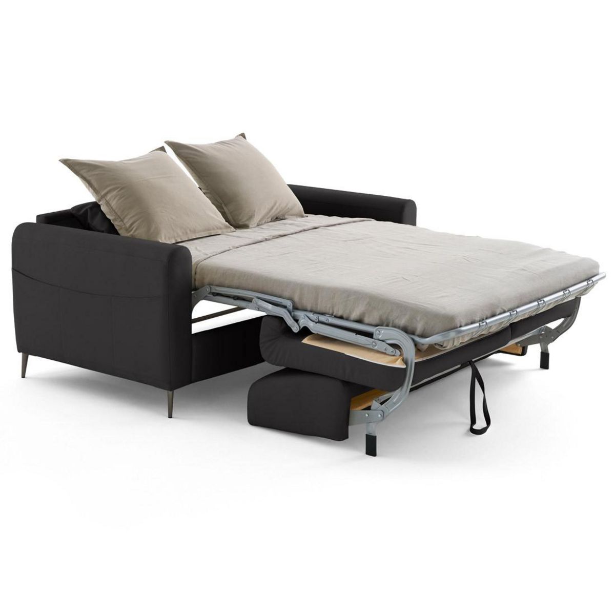 LISA DESIGN Owen - canapé 3 places convertible express couchage quotidien 140 cm matelas 12 cm en simili