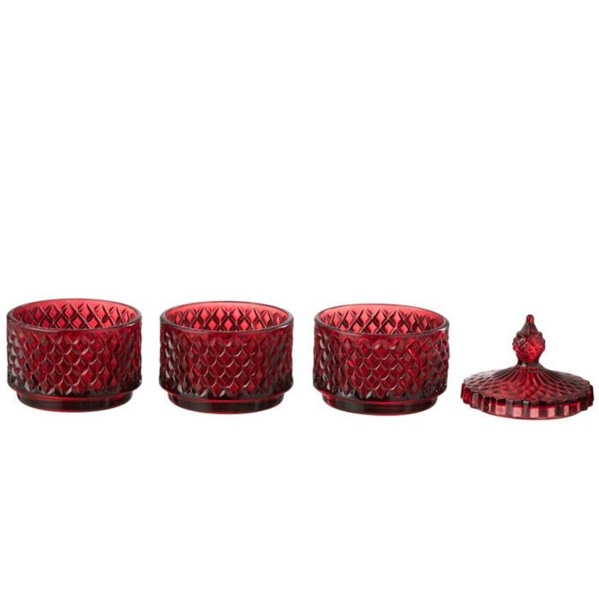 Paris Prix Boîte Déco en Verre  3 Étages  20cm Rouge