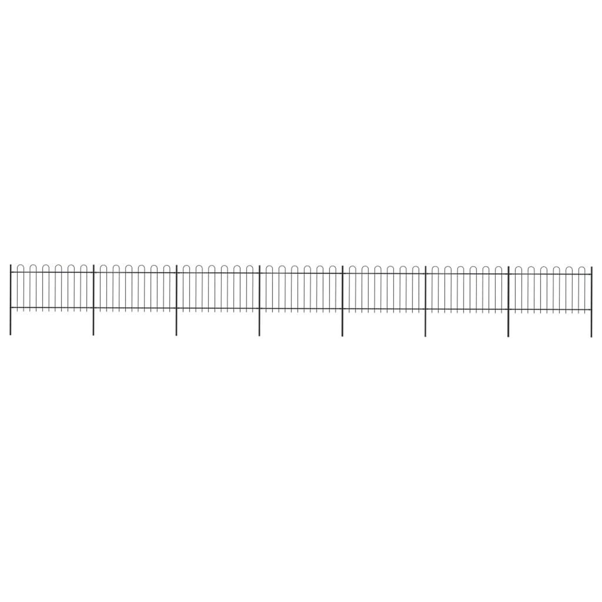 Voir la diapositive 1 : VIDAXL Cloture de jardin avec dessus en cerceau Acier 11,9 x 1 m Noir