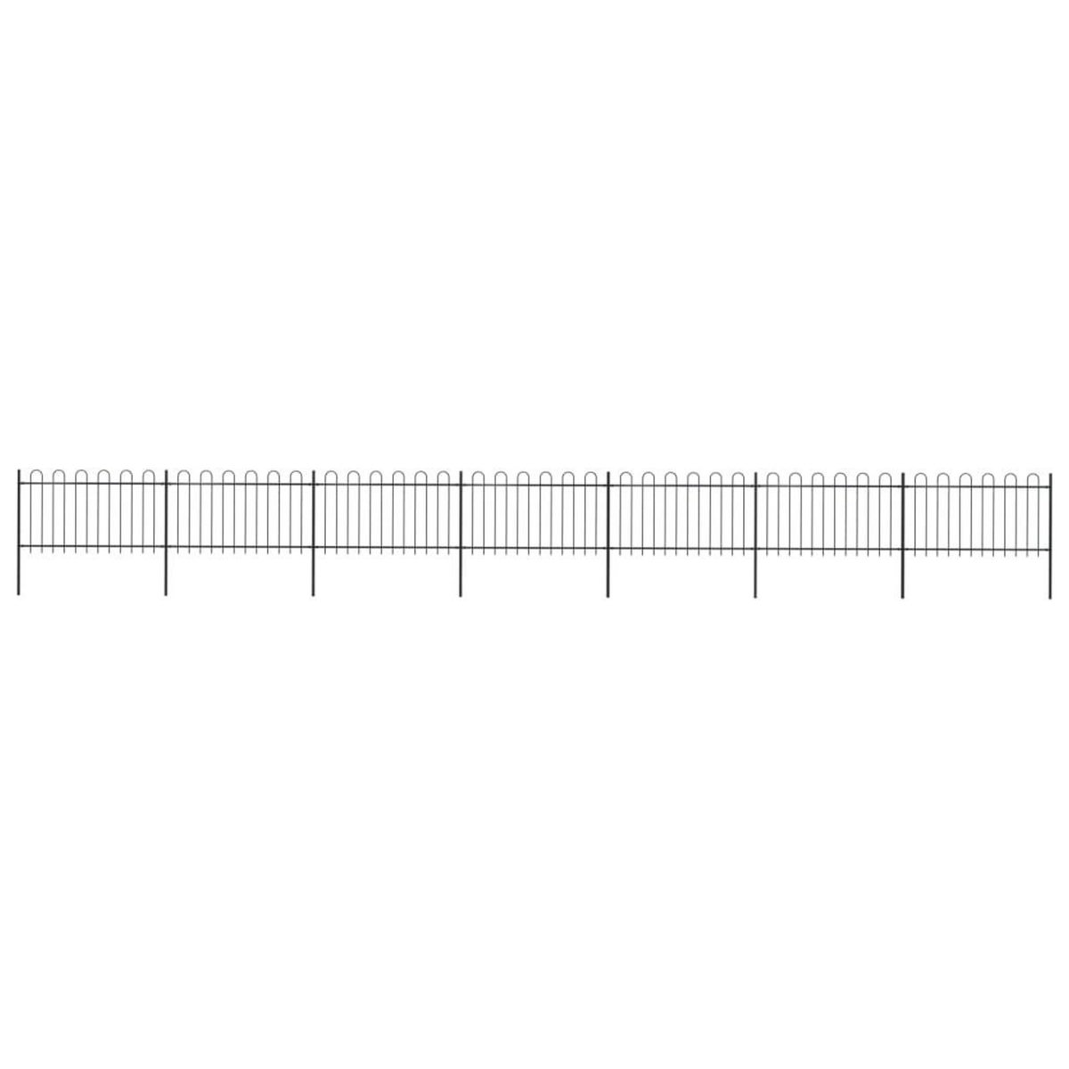 VIDAXL Cloture de jardin avec dessus en cerceau Acier 11,9 x 1 m Noir