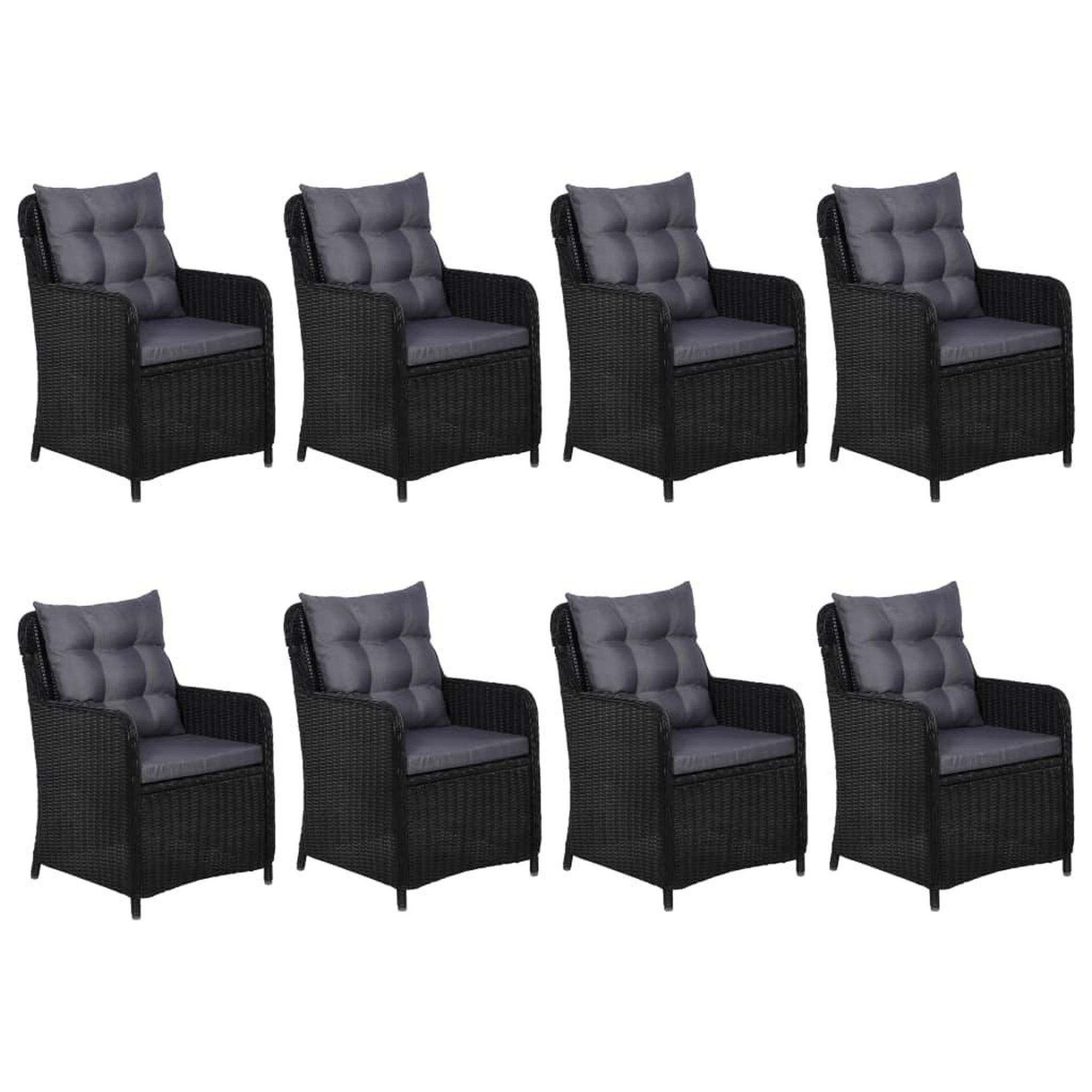Voir la diapositive 4 : VIDAXL Ensemble a manger d'exterieur 9 pcs Resine tressee Noir