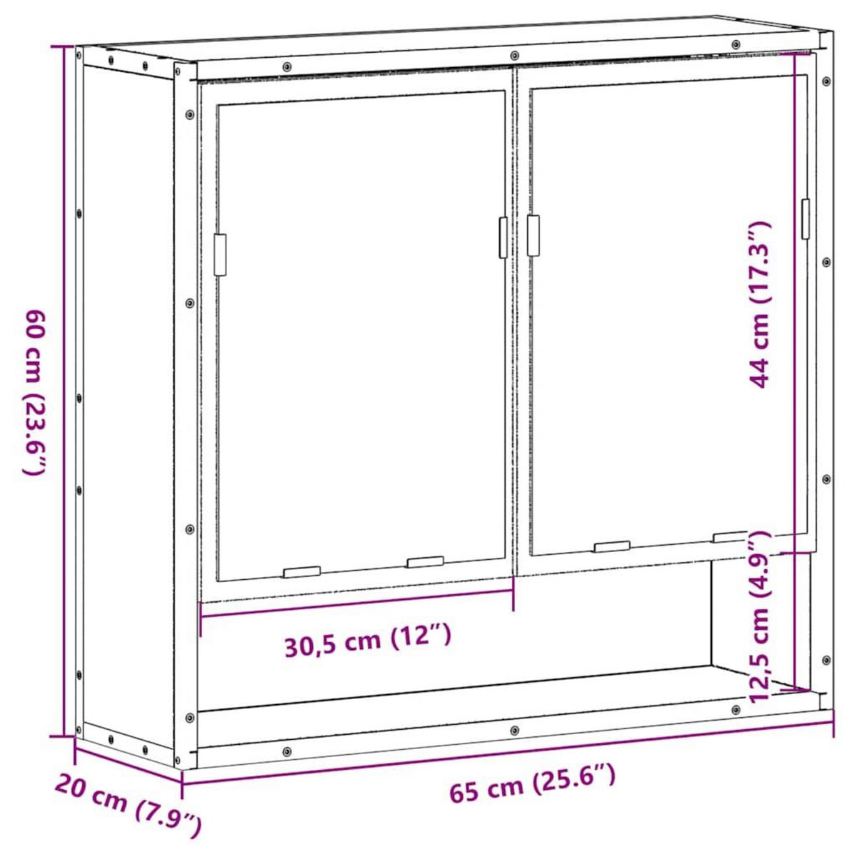 VIDAXL Armoire a miroir de salle de bain noir bois d'ingenierie