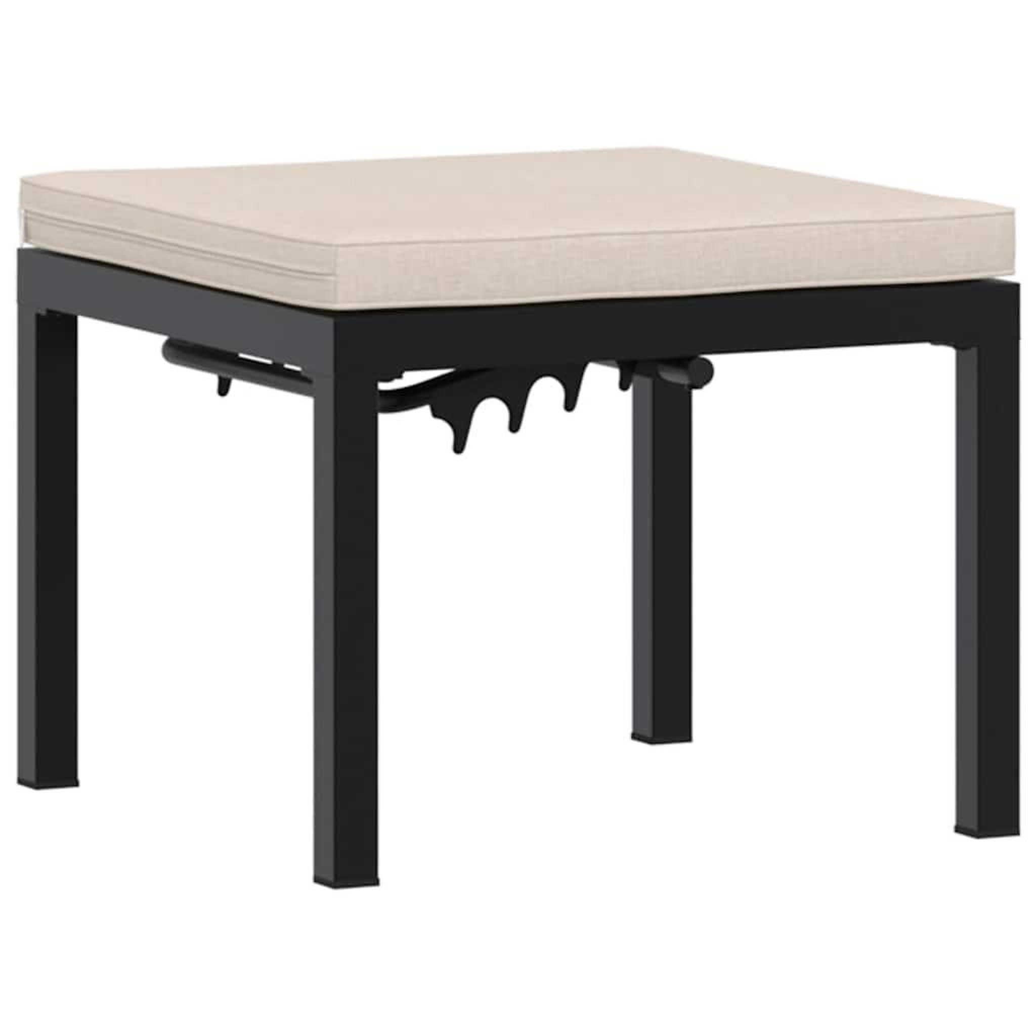 Voir la diapositive 2 : VIDAXL Tabouret de jardin avec coussin noir acier enduit de poudre