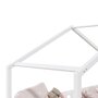 IDIMEX Lit cabane enfant 90x190 cm LISAN lit Simple montessori avec Barrières de Protection en Bois Massif lasuré blanc
