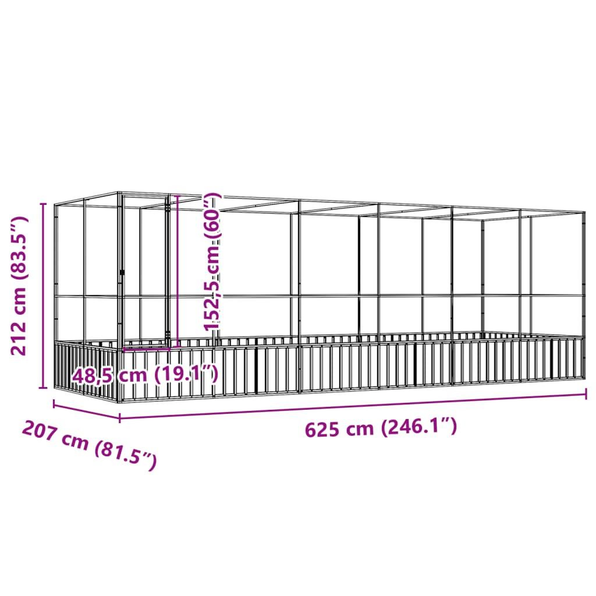 Voir la diapositive 6 : VIDAXL Voliere avec extension argente 625x207x212 cm acier