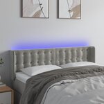 VIDAXL Tete de lit a LED Gris clair 147x16x78/88 cm Velours