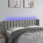 Voir la diapositive 1 : VIDAXL Tete de lit a LED Gris clair 147x16x78/88 cm Velours
