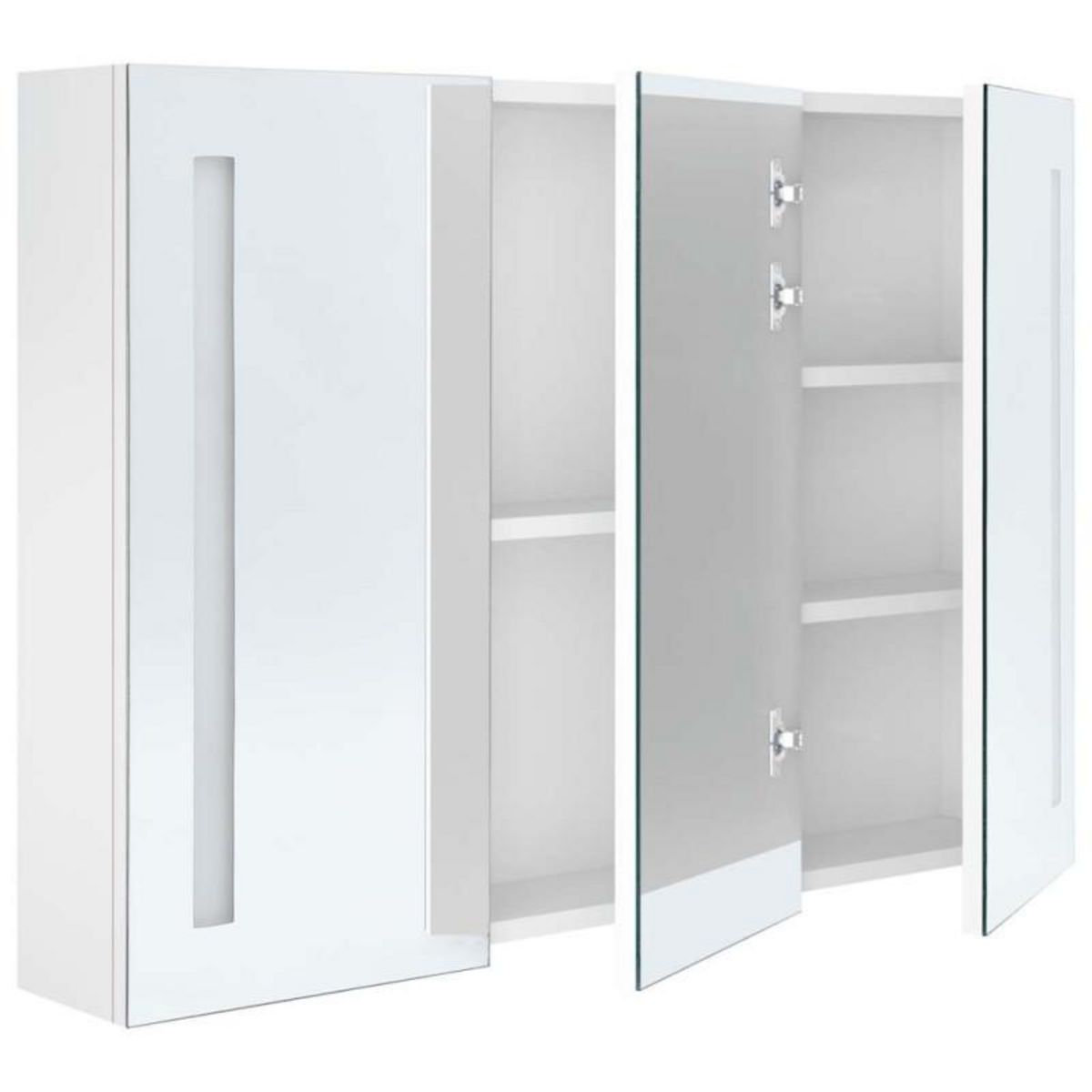 VIDAXL Armoire de salle de bain à miroir LED 89x14x62cm Blanc brillant