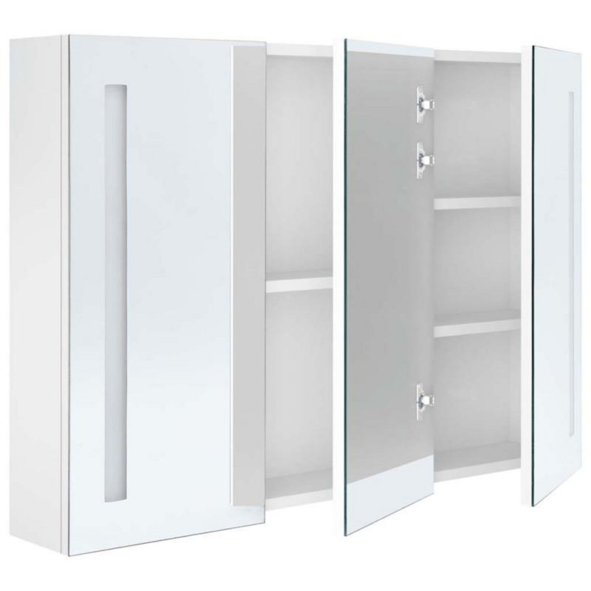 VIDAXL Armoire de salle de bain à miroir LED 89x14x62cm Blanc brillant