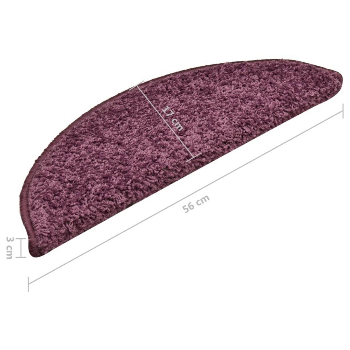 VIDAXL Tapis de marches d'escalier 15 pcs Violet fonce 56x17x3 cm