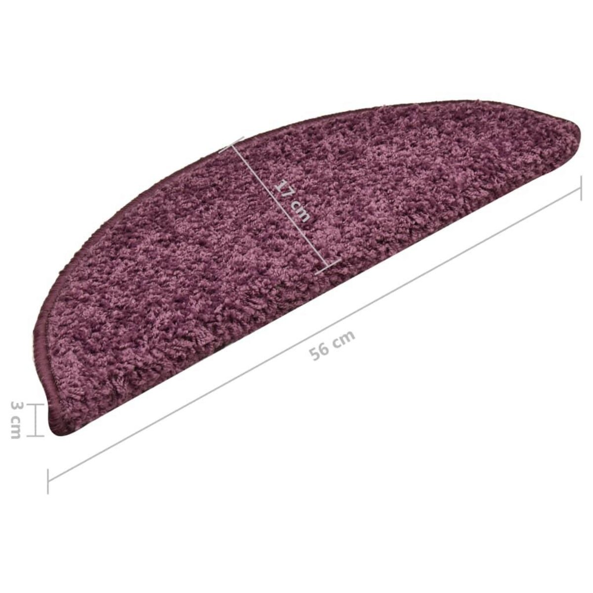 VIDAXL Tapis de marches d'escalier 15 pcs Violet fonce 56x17x3 cm