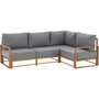 Voir la diapositive 3 : MARKET24 Salon de jardin canapé d'angle SANTA - Aluminium effet bois - 5 personnes - Gris clair
