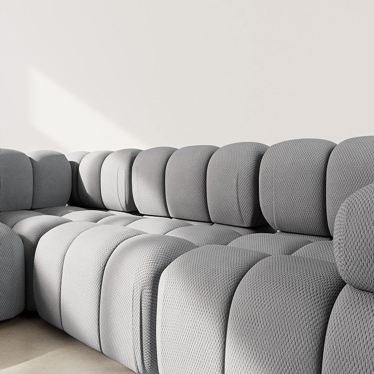 LISA DESIGN Ruby - canapé modulable d'angle gauche 5 places en velours texturé