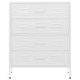 Voir la diapositive 3 : VIDAXL Commode Blanc 80x35x101,5 cm Acier