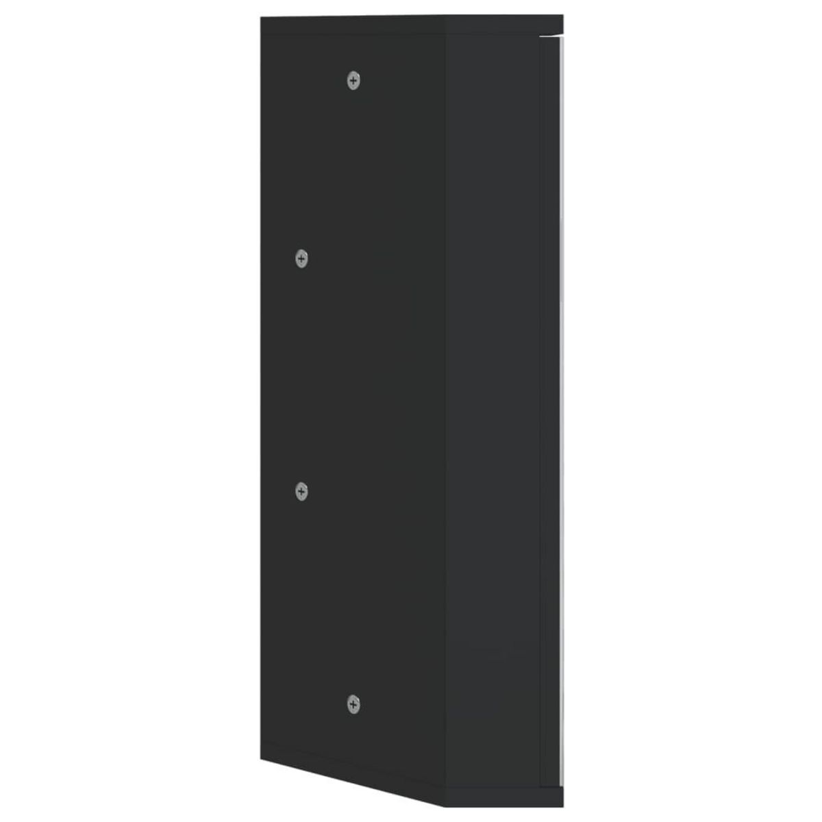 VIDAXL Armoire de bain a miroir d'angle noir 30x24x60 cm