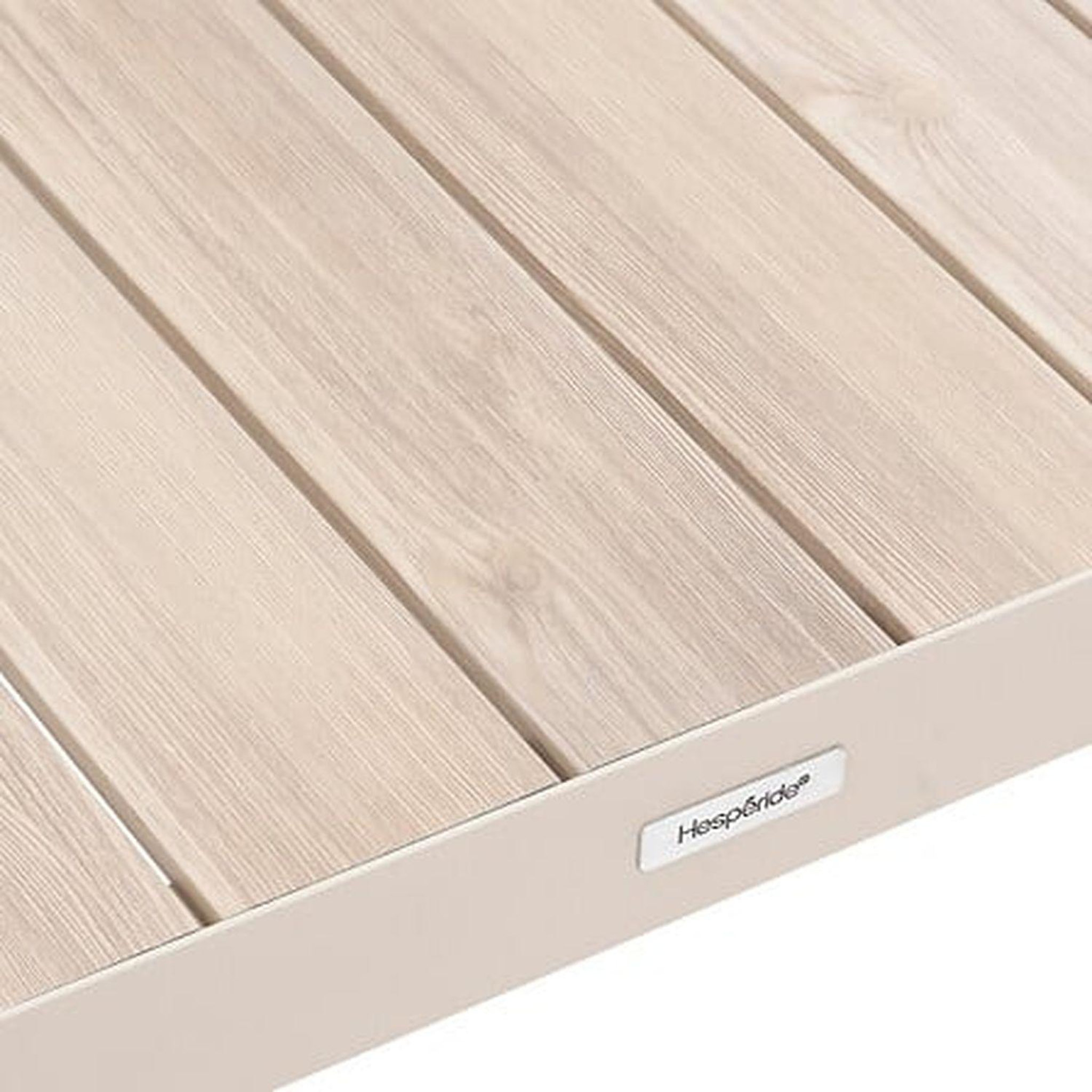 Voir la diapositive 3 : HESPERIDE Table basse de jardin en aluminium effet bois EVASION - Argile et lin