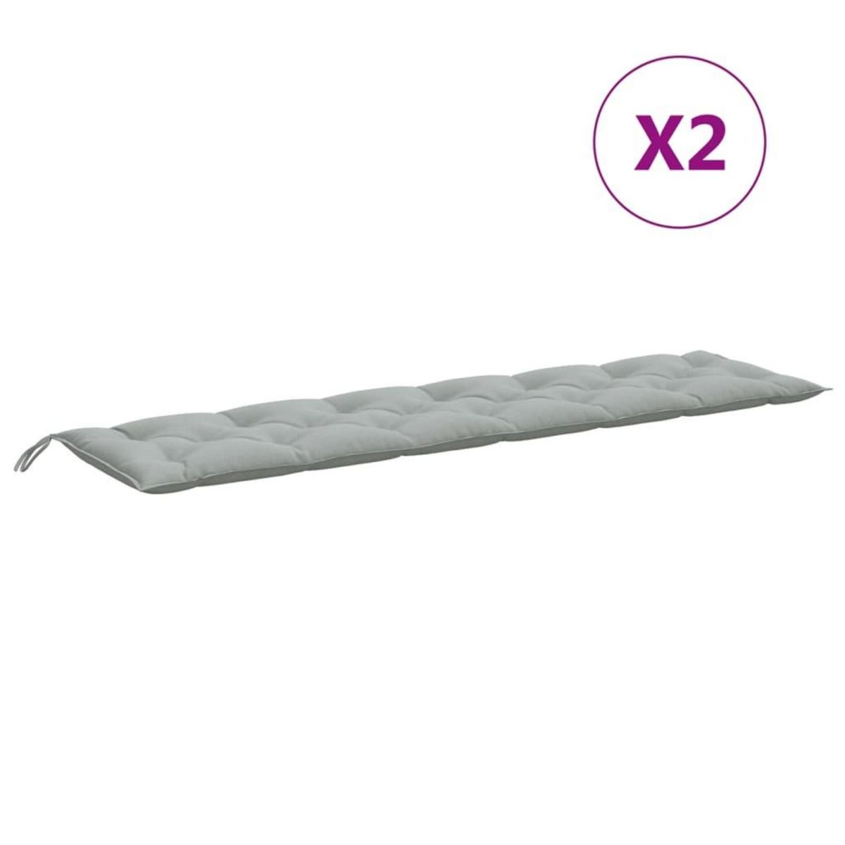VIDAXL Coussins de banc de jardin lot de 2 gris clair melange tissu
