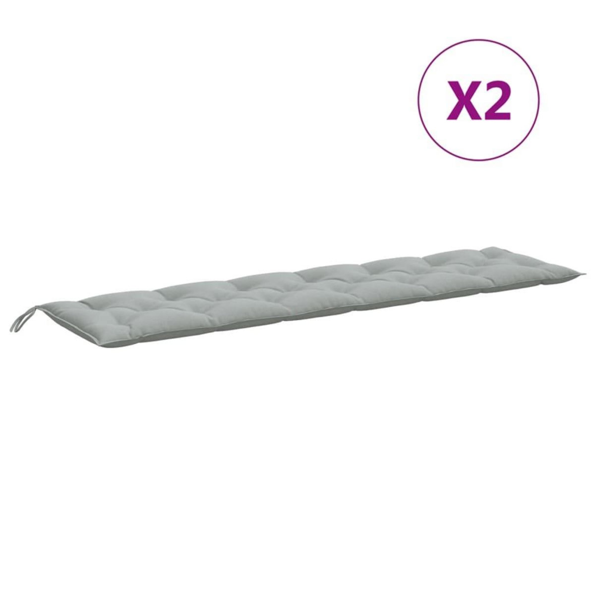 VIDAXL Coussins de banc de jardin lot de 2 gris clair melange tissu