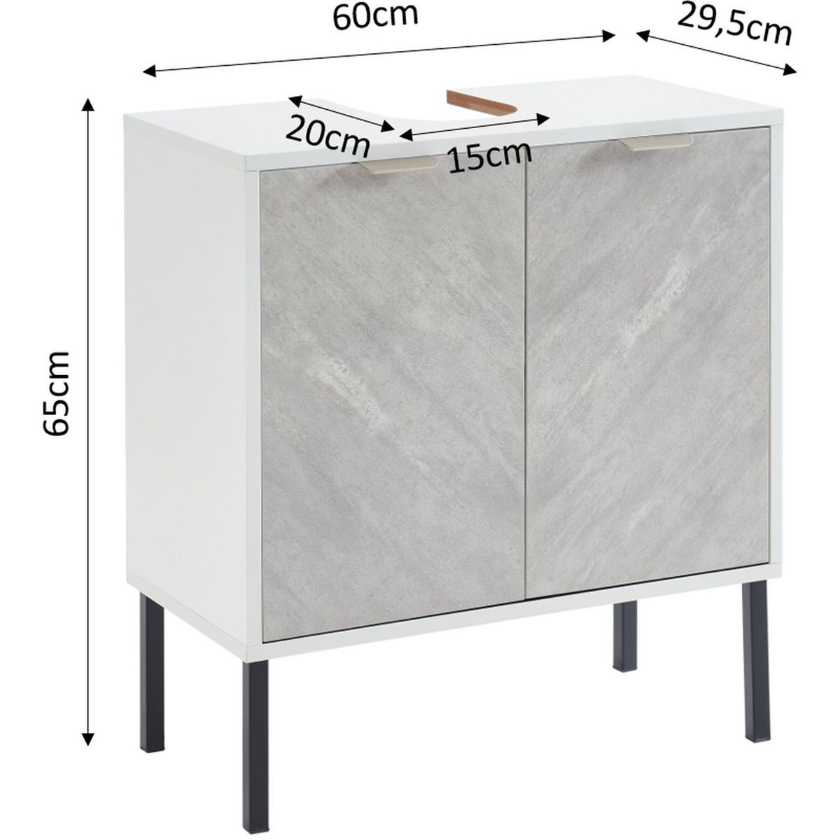 Meuble  de salle de bain sous-vasque 2 portes L60cm ALBUFEIRA