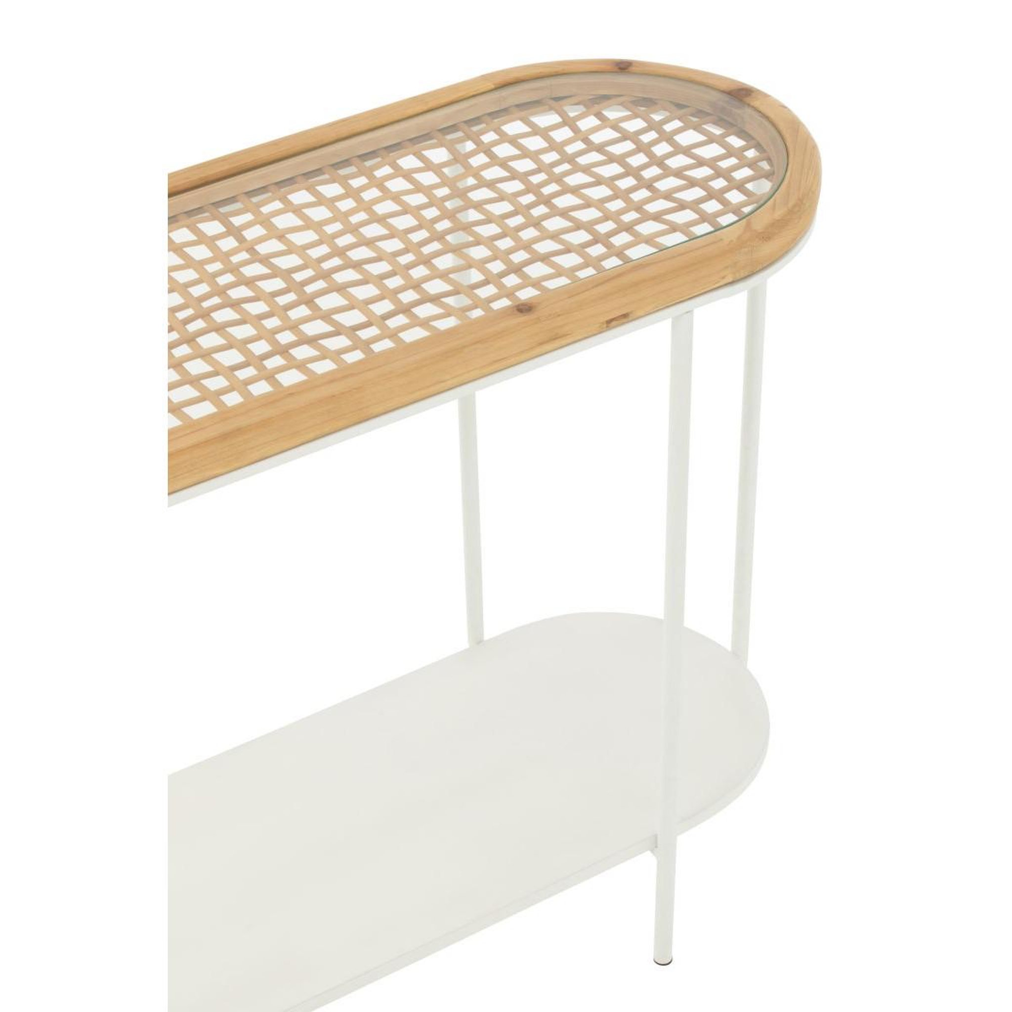 Voir la diapositive 6 : J-LINE Console en bois  mati  120cm naturel & blanc